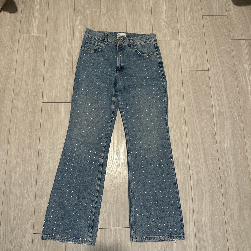 Zara rhinestone jeans. Front and back.